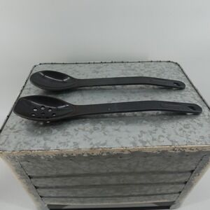 VTG Rubbermaid Black High Heat Basting Spoon Slotted and Solid 12 Inch 2 Piece